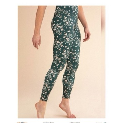 Beyond Yoga XS Ankle Leggings Women Floral Green Pink Stretch High Rise
