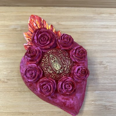 Our lady Of Guadalupe Sacred Heart With Flowers  Wall Decor 6 