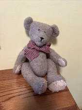 Vtg Plush Brown Needle Felted Teddy Bear Moveable Arms And Legs 12” Height