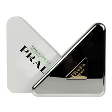 PRADA Triangle Logo Silver Beauty Clutch Bag