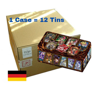 Yugioh Tin Dueling Heroes CASE 2023 (12 Stück) - 25th Anniversary DEUTSCH SEALED