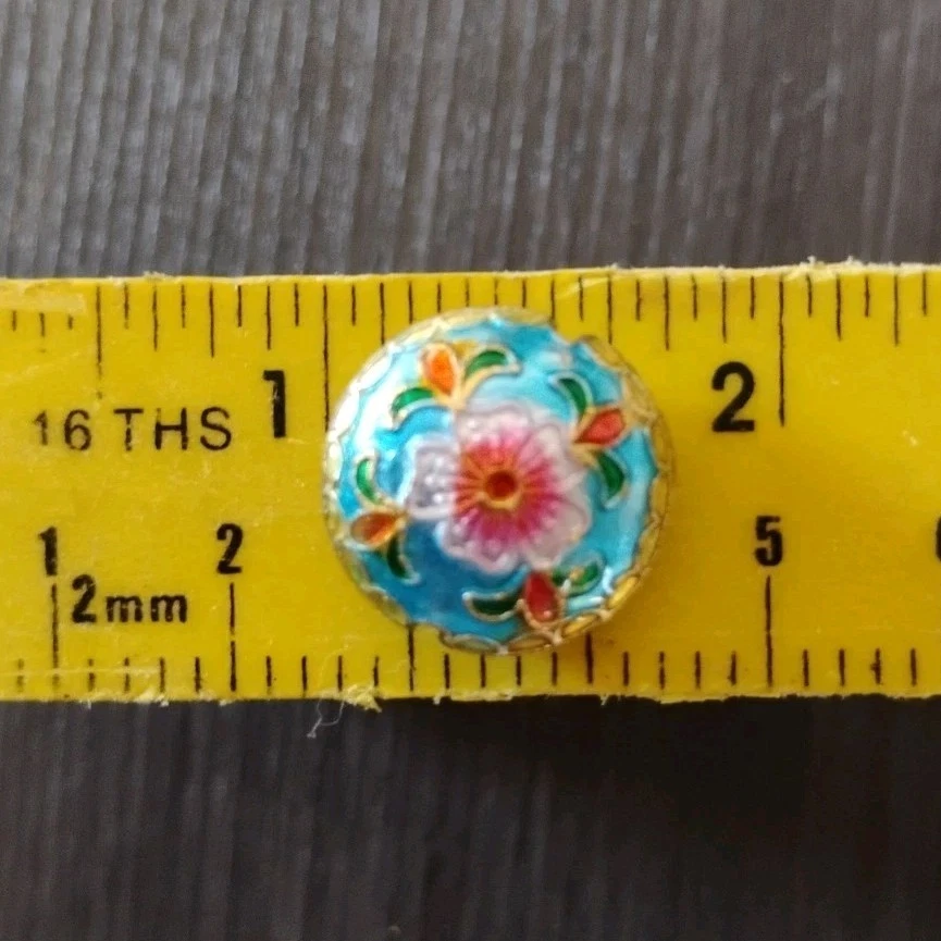 2 cuentas Cloisonne 18,5x8 mm cuentas de latón huecas redondas planas Foto 3 de 4
