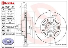 2x Brake disc internally vented 09.D984.11 BREMBO for MERCEDES-BENZ GLE GLS