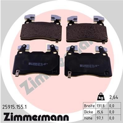 Zimmermann Bremsbelagsatz, Scheibenbremse 25915.155.1 FüR Chevrolet Opel Tesla-image