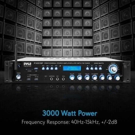 Pyle Multi Channel Bluetooth Preamplifier Receiver, Pro Audio, 3000 Watt P3201BT - Image 4 of 4