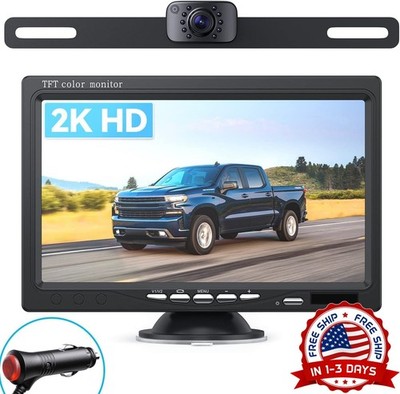 Cámara de respaldo 7'' HD 2K Kit de monitor de visión delantera/trasera NUEVO US