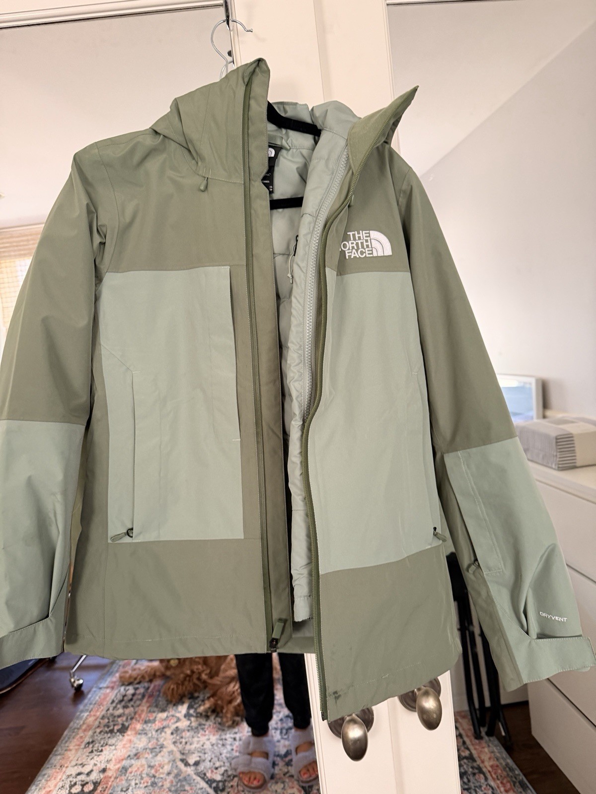 Chaqueta para mujer The North Face ThermoBall™ Snow Triclimate® XS verde nueva sin etiquetas