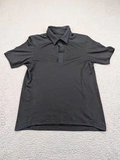 Arc'teryx Polo Shirt Mens Small Black Trim Fit Performance Wool Blend Outdoors