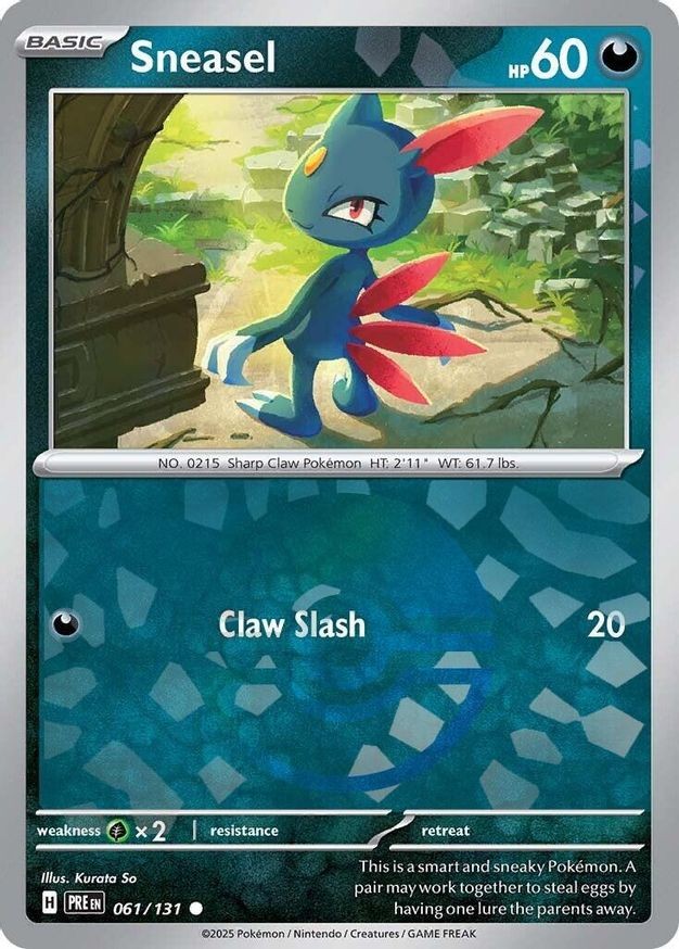 Sneasel (Poke Ball Pattern) (61/377) Prismatic Evolutions NM REVERSE HOLO