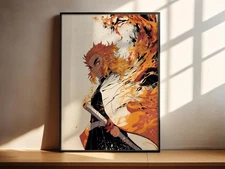 Rengoku, Flame Hashira Poster Demon Slayer Style Art • Printable Wall Art Poster