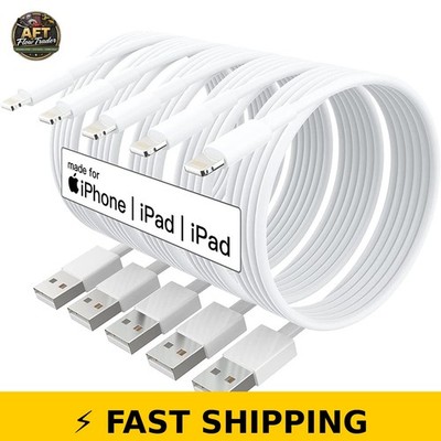 GREPHONE 5Pack 10ft Lightning Cables for iPhone, iPad - MFi Certified