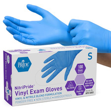 Nitrile/Vinyl Blend Exam Gloves, Powder-Free, Latex-Free, Disposable,