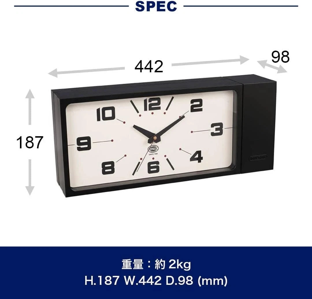 DULTON Double Face Wall Clock Rectangle Gray Magnetic Mount H21