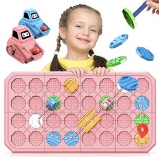 Montessori Board Game Brain Teaser Puzzles Activities Educational Toy 58pcs/pink