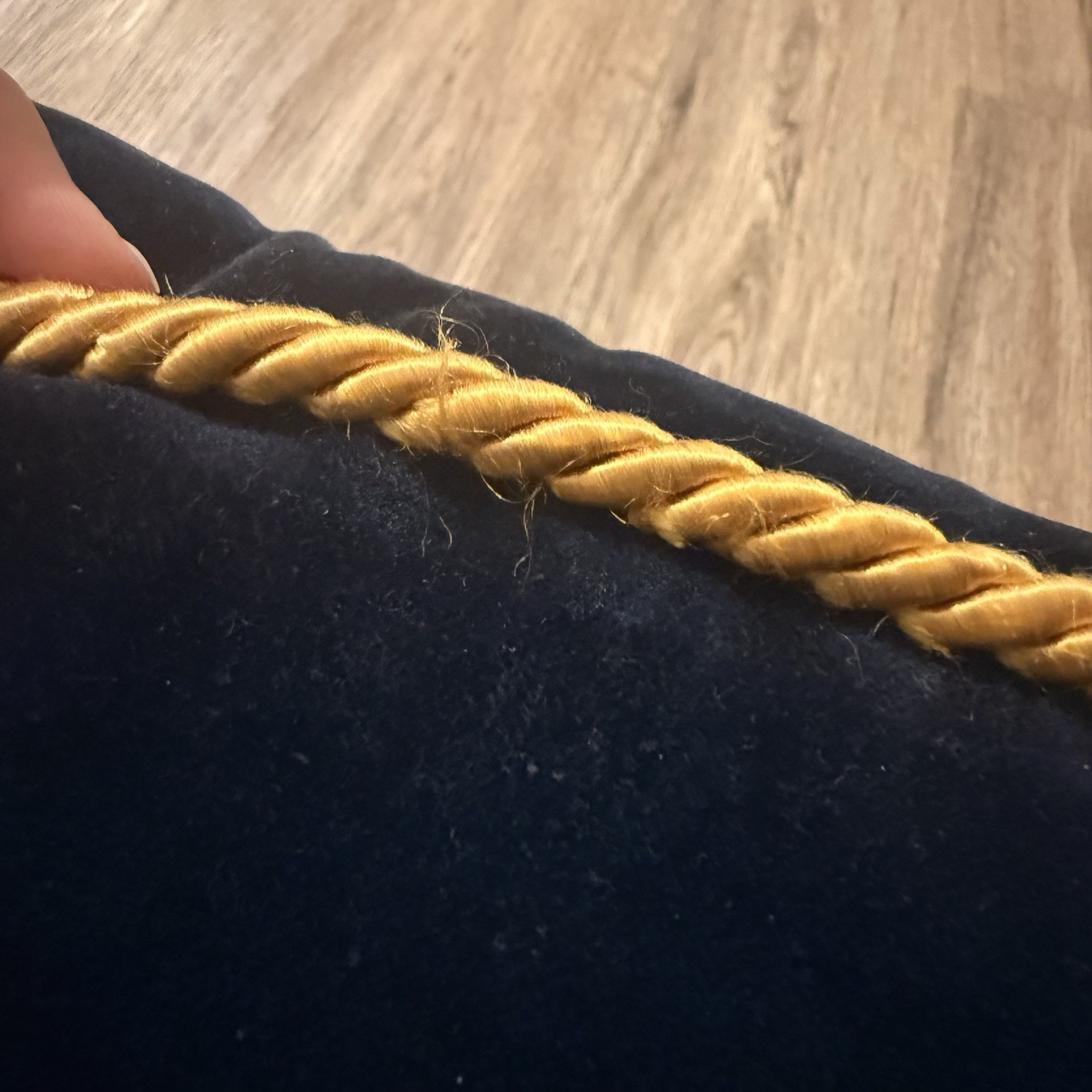 Gianni Versace Decorative Pillow Gold Embroidered Medusa Blue Velvet Designer  thumbnail 11