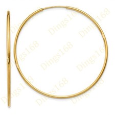 Genuine 18K Yellow Gold Filled Tarnish-Resist 70mm X-Large Endless Hoop Earrings