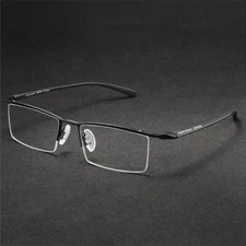 TR90 Flexible Eyeglass Frames Half Rimless Glasses Myopia Rx able Spectacles