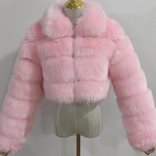 Women Luxury Fluffy Faux Fox Fur Coat Jacket Short Cardigan Winter Warm Outwear - Picture 10 of 35