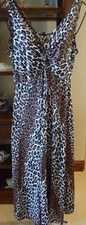 Vtg 70s Leopard Silky Nylon Leopard Nightgown Negligee M Sweep 100" Hemline