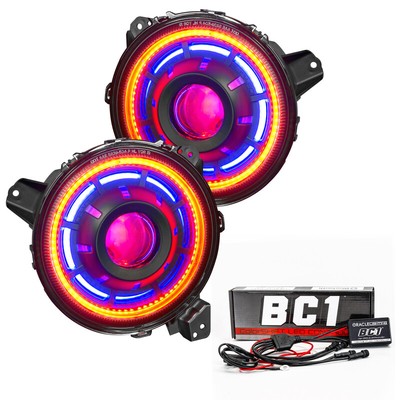 Oracle Oculus Bi-LED Proj Headlights Color SHIFT w/BC1 Fits Jeep JL/Gladiator JT