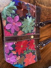 Gorgeous Handmade embroidered leather Womens handbag New
