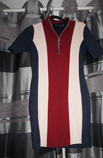 PLT dress, red, blue and beige, multi coloured, tight dress, size 10