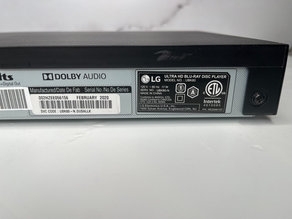 ⚓LG UBK80 4k Ultra HD/HDR Bluray Player Dolby Vision HiRes Audio