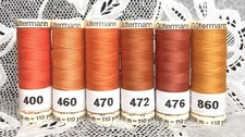 6 different orange colors GUTERMANN 100 polyester thread 110 yard spools