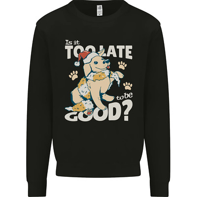 Lustige Weihnachten Hund Zu Spät zu Werden Gut Herren Sweatshirt Pulli