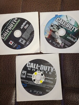 LOT OF 3: COD BLACK OPS + COD GHOSTS + COD MODERN WARFARE (PS3) GAME ONLY