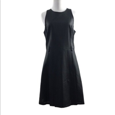 chinese dress ladies Michael Kors Collection Front Zip Leather Sheath Dress
