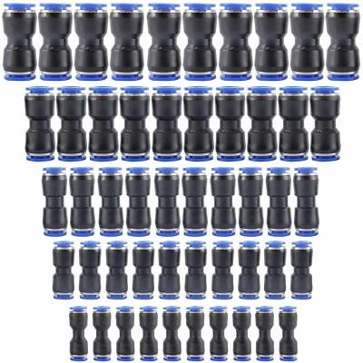 TOOLLY 50 Pcs Straight Push Connectors Air Line Fittings for 5/32 1/4 5/16 3/8 1/2 Inch