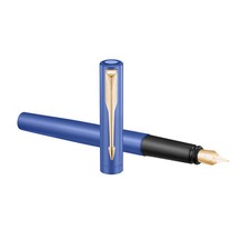 Image of Parker Fountain Pen Vector XL Blue Gold Trim Fine Nib Special version