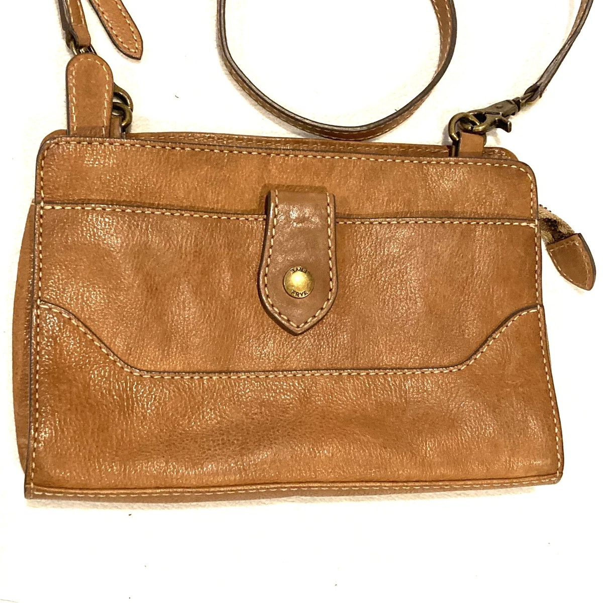 Frye lucy sales crossbody cognac