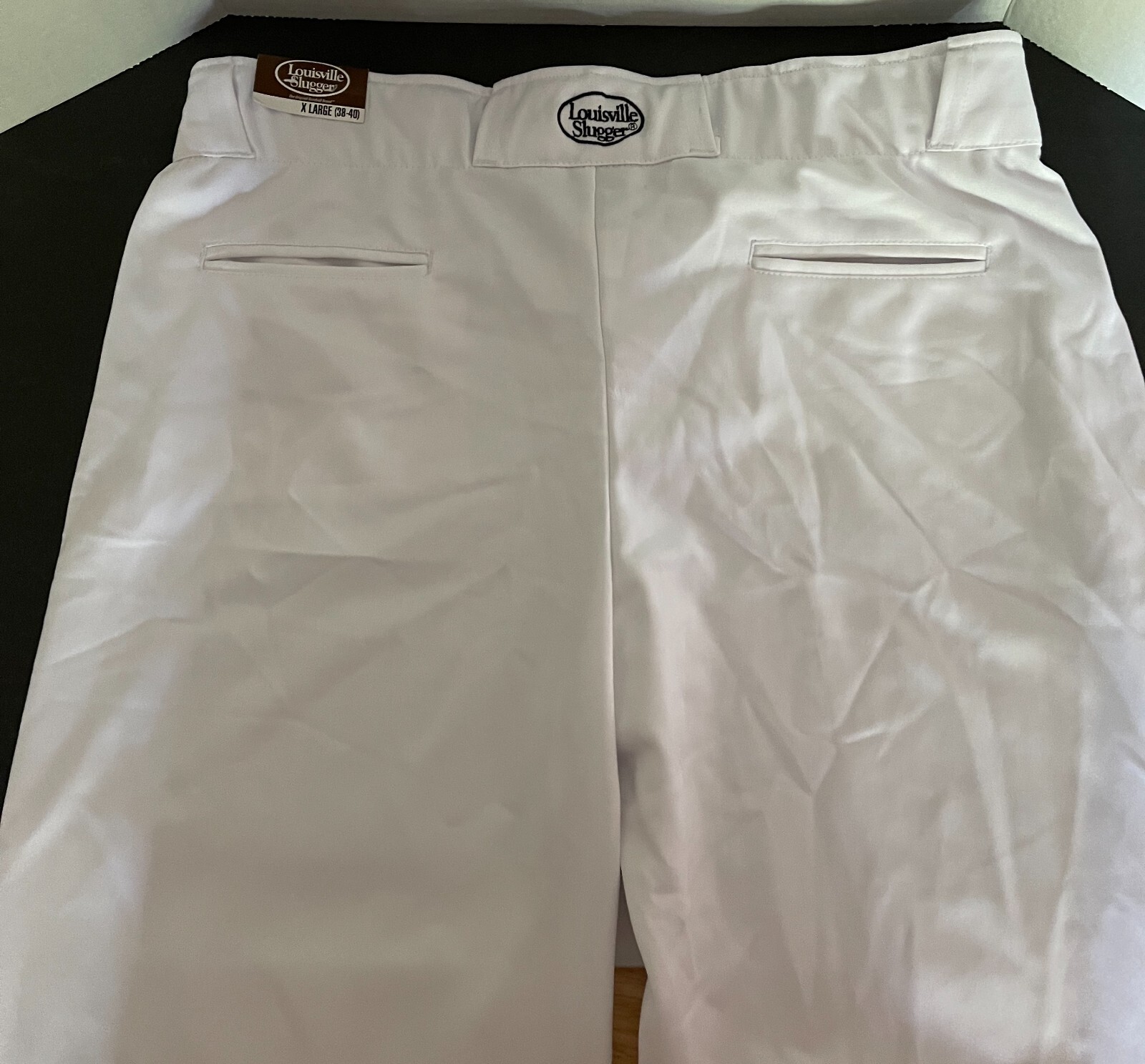 Louisville Slugger White Navy Stripe Open Bottom Baseball Pants Mens