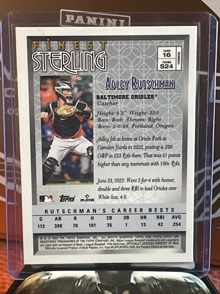 2023 Topps Finest Flashbacks Adley Rutschman RC Sterling #16 Baltimore Orioles - Image 2 of 2