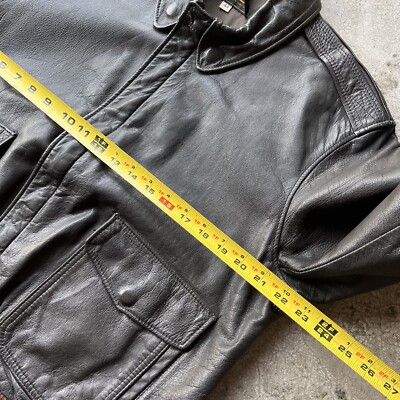 Vintage 70s 80s Eddie Bauer Leather A-2 Bomber Jacket Mens Size 44