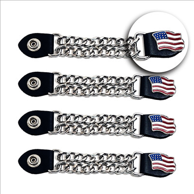 Vest Extender Extension Single Row Chain Biker MC Jacket Motorcycle Snap-4pcs US
