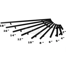 2" - 18" Solid Matte Black Kitchen Cabinet Handles T Bar Pulls 15+ Free Shipping