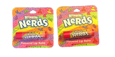 Two Rainbow Nerds Flavored Lip Balm New NEW ON CARD