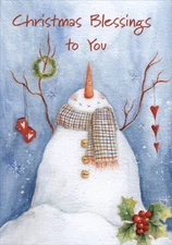 Winter Blessing Snowman Monica Sabolla Gruppo LPG Greetings Christmas Card