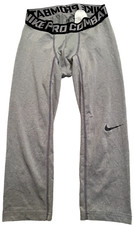 NIKE Pro Combat Active Stretch Fit Gray Compression Tights Pants mens S 586918