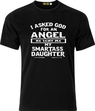 CAMISETA REGALO NAVIDAD HUMOR ADULTO GOT MY SMARTASS HIJA GOD FOR AN ANGEL GOT MY SMARTASS