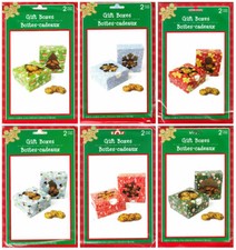 New Merry Christmas 2 pack Cookie Gift Boxes Treat  2 Boxes Picked at Random