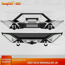 Off-road Front Rear Bumper For 2007-2018 Jeep Wrangler Jk Unlimited W D-rings