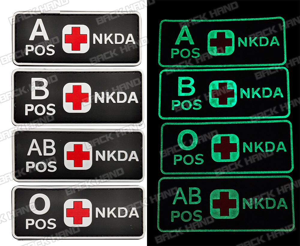 Patch Tactique PVC – Groupe Sanguin NKDA – 3D, Accroche Velcro – Antiallergique, Lavable