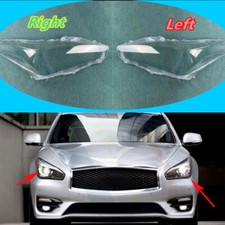 2PCS For Infiniti Q70 2016-2019 LH&RH Side Headlight Cover Clear Pc+Sealant Glue