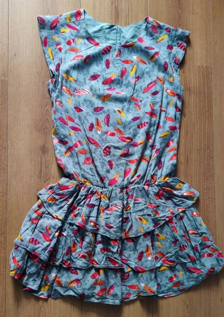 Robe Catimini Fille 10 Ans (taille 140) - Coton, Motif Animaux, Jupe Doublée - Très Bon état