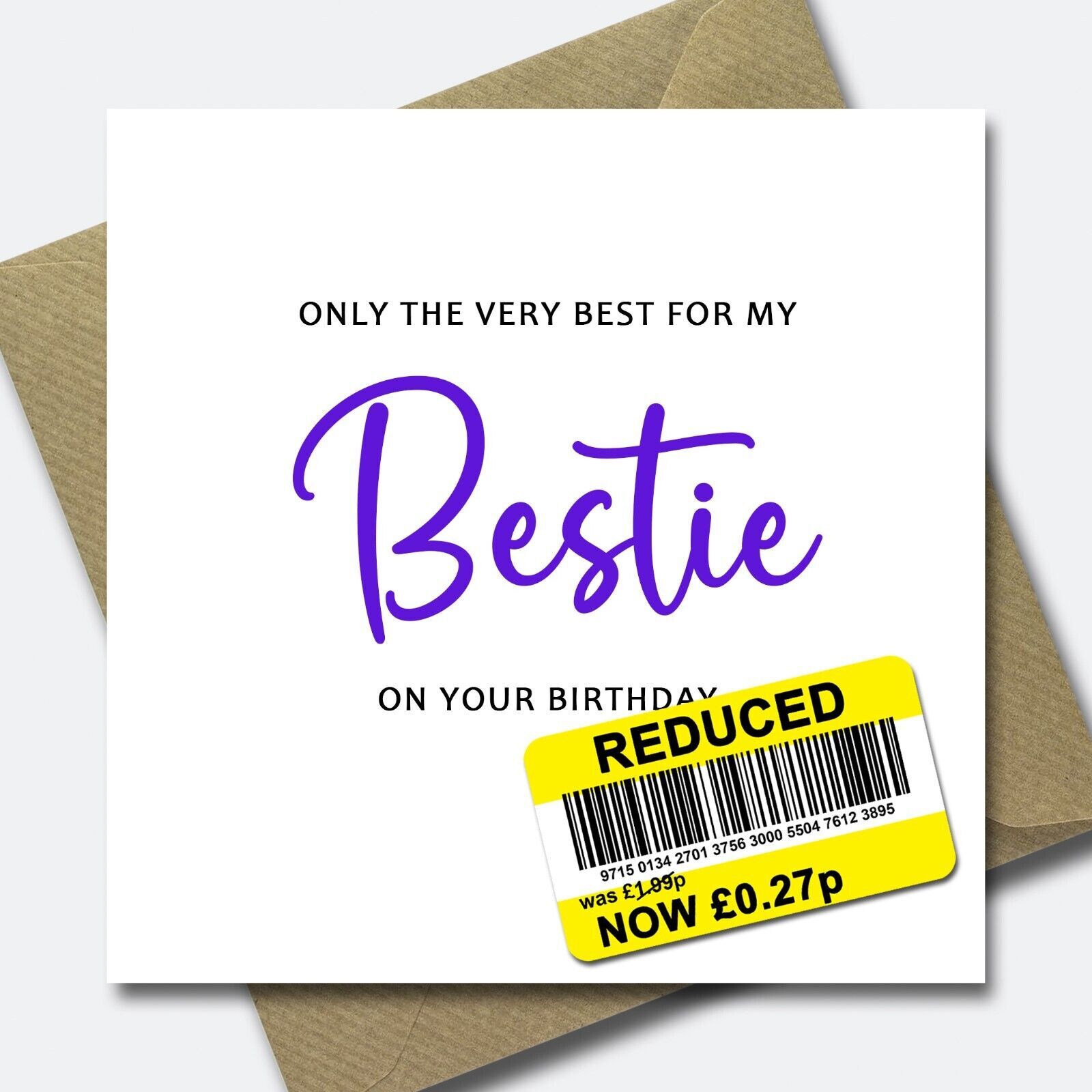 Funny Birthday card for Bestie - Rude Birthday card for Bestie - Reduced price c