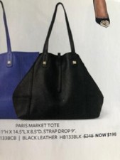 Stella & Dot Black Pebbled Tote New Vintage Paris Market Tote